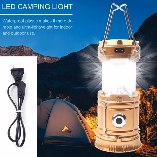 Solar LED Rechargeable Portable Emergency Camping Light for Outdoor Tent Lamp