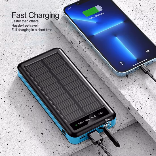 Outdoor 10000mAh Portable Solar Charger Waterproof Solar Power Bank Panel Charger