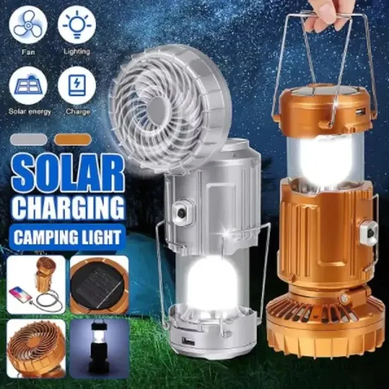 Solar LED Rechargeable Portable Emergency Camping Light for Outdoor Tent Lamp