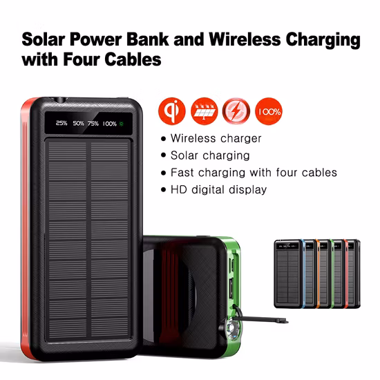 Outdoor 10000mAh Portable Solar Charger Waterproof Solar Power Bank Panel Charger
