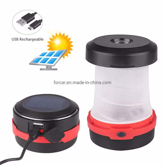 Dimmer Switch Folding Bracket Hanging Camp Tent Lamp Emergency Decorative LED Camping Lighting Solar Power Type C Rechargeable Camping Light