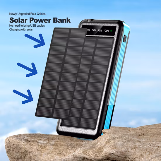 Outdoor 10000mAh Portable Solar Charger Waterproof Solar Power Bank Panel Charger