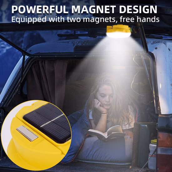 Solar Bulb LED Camping Light Portable Tent Lamp USB C Rechargeable Lantern Multi Function Garden