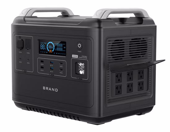 1000W 2000W 3000W Portable Solar Wind Hybrid Power Generator, Mobile Battery Power Station with LiFePO4 Battery